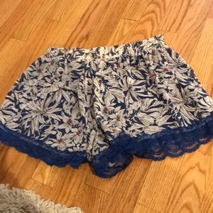 Nordstrom Floral & Lace Pull On Shorts